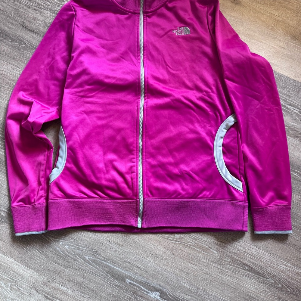 The North Face Women Pink Magenta Glacier Full Zip Fleece Jacket Size L